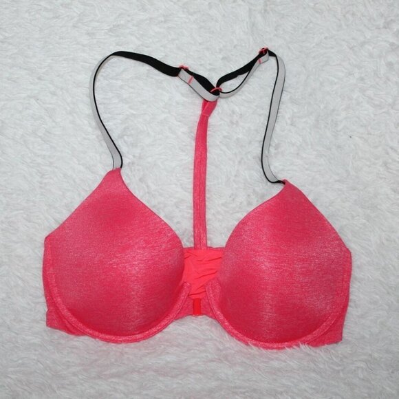 Victoria's Secret Other - ✨2/$20 Victoria's Secret Racerback Semi Demi Bra Pink Spacedye Size 32D HW8122